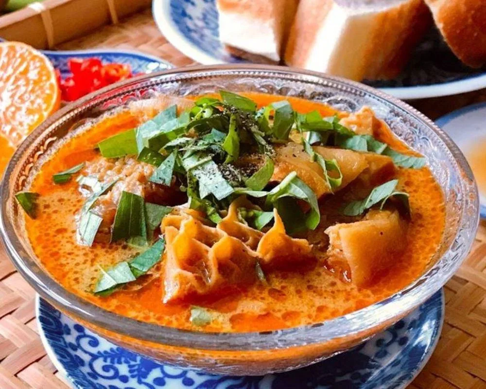 Beef offal stew is a unique street food that is loved by many.